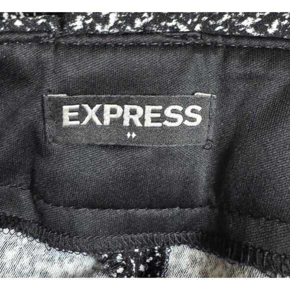 Express Pants Women's Size 8 Ankle High Rise Black White Print Pockets New - Picture 9 of 11